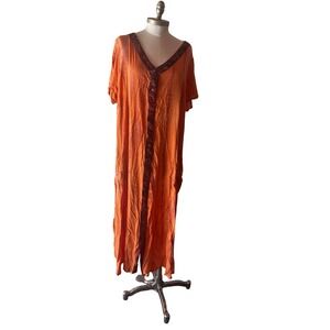 Soft Surroundings Sunset Bali Tie Dye Boho Maxi Dress Women's 2 XL